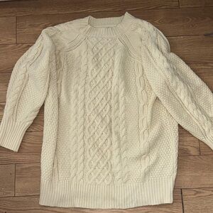 Cable Knit Cream Sweater dress